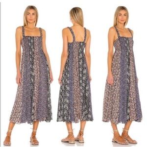 Free People Come Together Maxi Dress in Black Combo Size XS